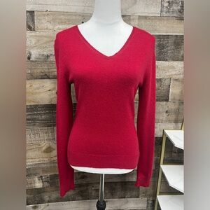 Apt. 9 Red Cashmere V-Neck Sweater